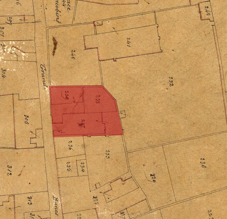 Extrait du plan cadastral de 1845.