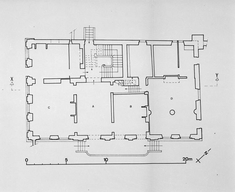 Plan par C. Rolland et B. Loncan, achevé le 6 avril 1974 (DRAC Aquitaine. SRI, Bordeaux)