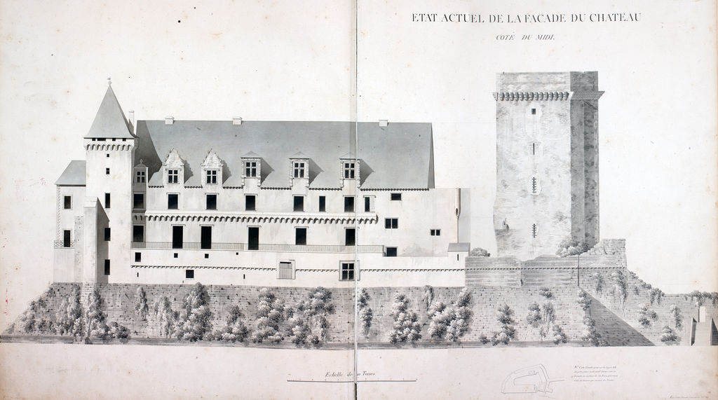 Élévation de la façade sud du château.