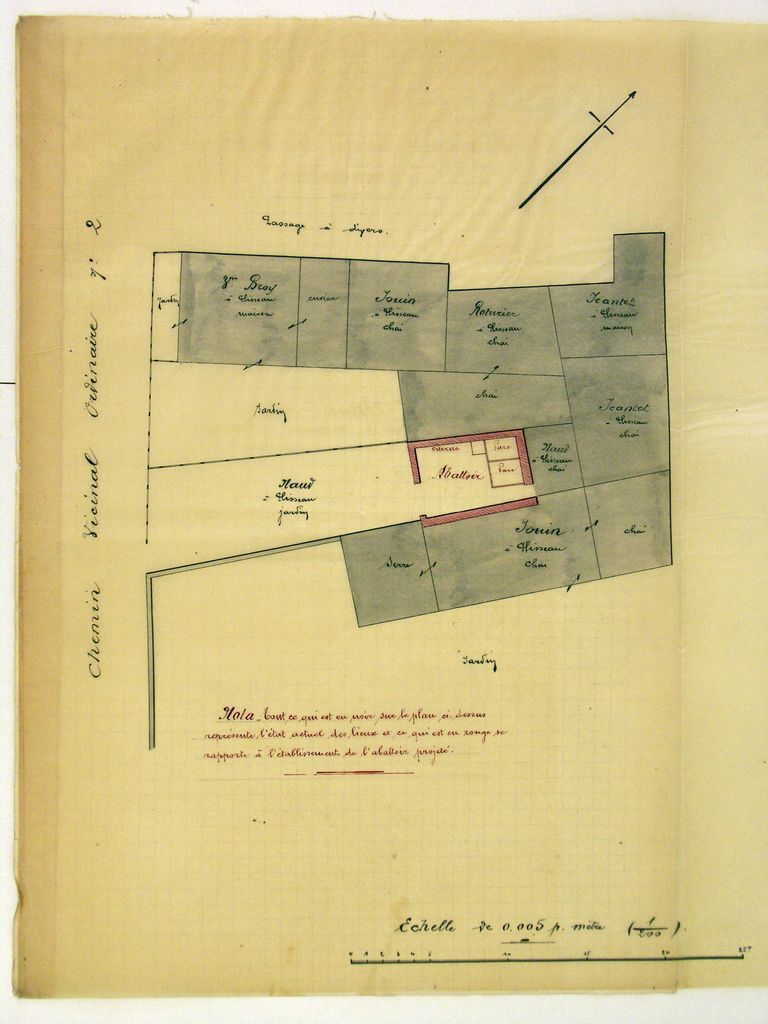 Projet d'abattoir (tuerie de porcs) au hameau de Plisseau. Demande de M. Naud, 1924.