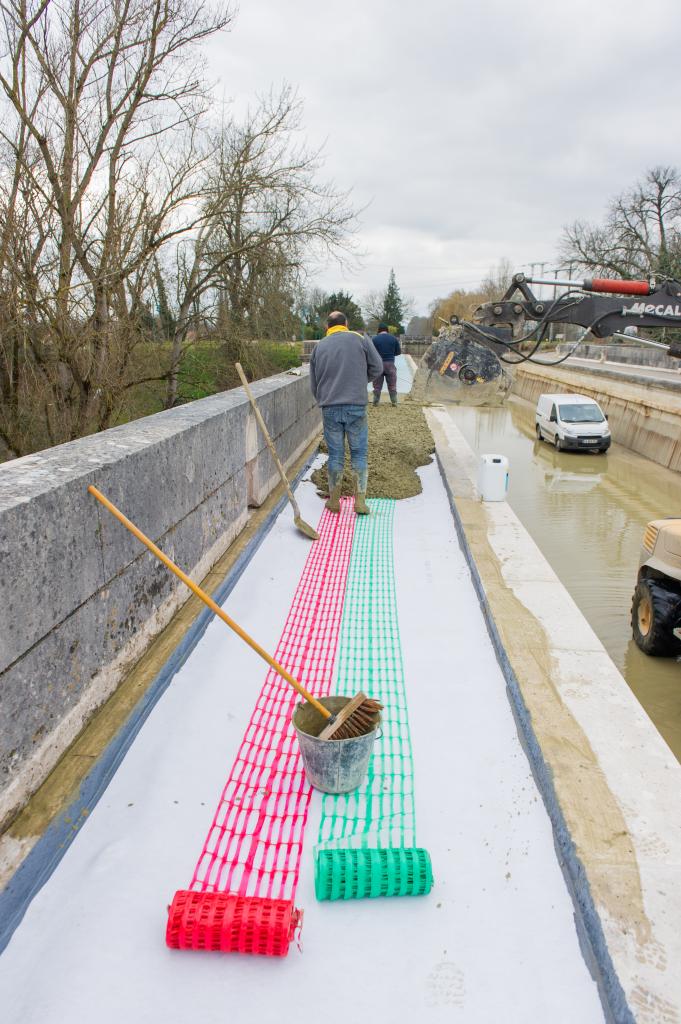 Travaux rive gauche en février 2015.