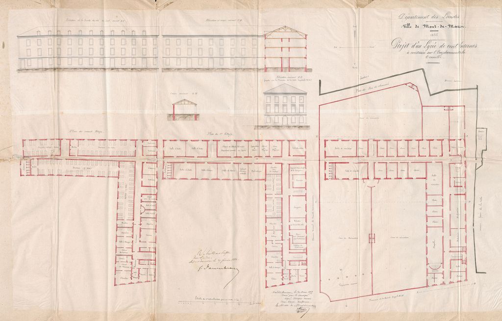 Plan de Dosque-Moras place de la Tenaille en 1855