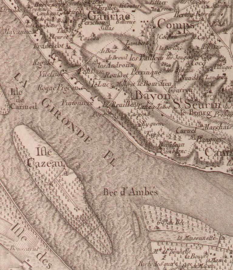 Extrait de la carte de Belleyme, levée entre 1762 et 1778.