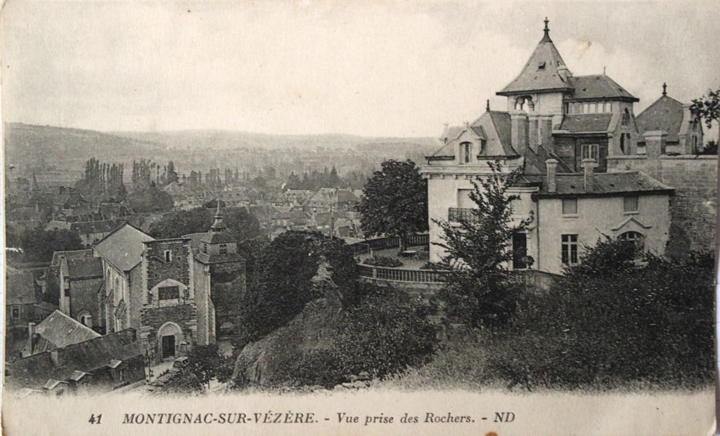 Le château et l'église depuis le nord-est au début du 20e siècle. Carte postale.