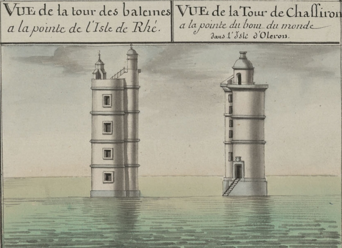 Les tours des Baleines et de Chassiron vers 1750.