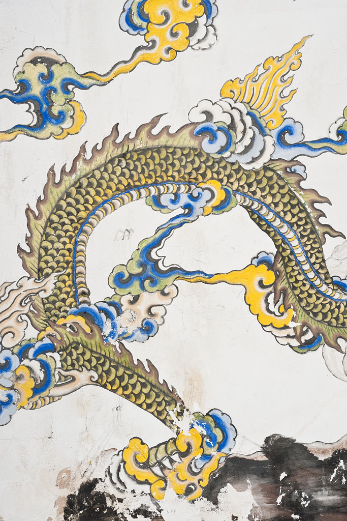 Mur sud, partie médiane : serpent dragon (détail).