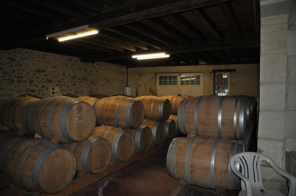 Logis, vue intérieure : barriques.