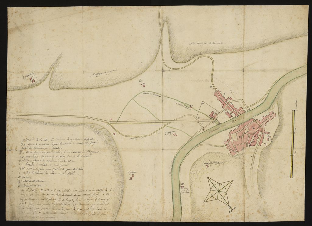 Plan d'ensemble de Montignac et des environs, s.d. (vers 1750).