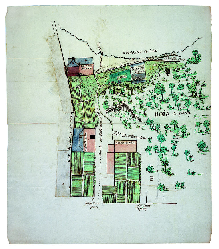 Plan du château de Pau, des jardins et dépendances, vers 1760.