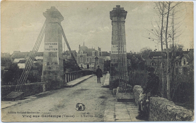 Pont construit en 1881, carte postale du début du 20e siècle.