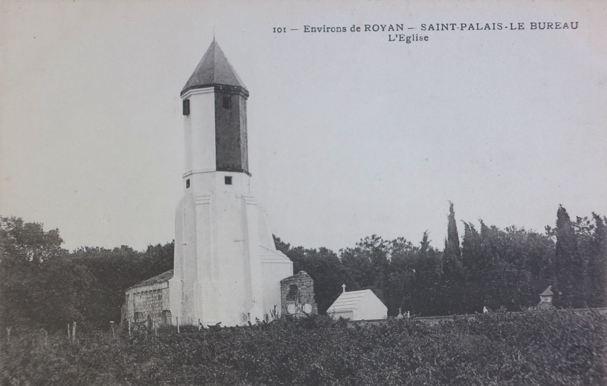 L'ancienne église vue depuis le nord au début du 20e siècle.