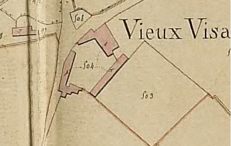 Extrait du plan cadastral de 1830.