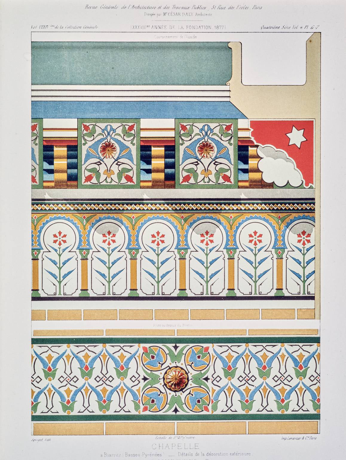 Détails de la décoration extérieure par E. Boeswillwald.