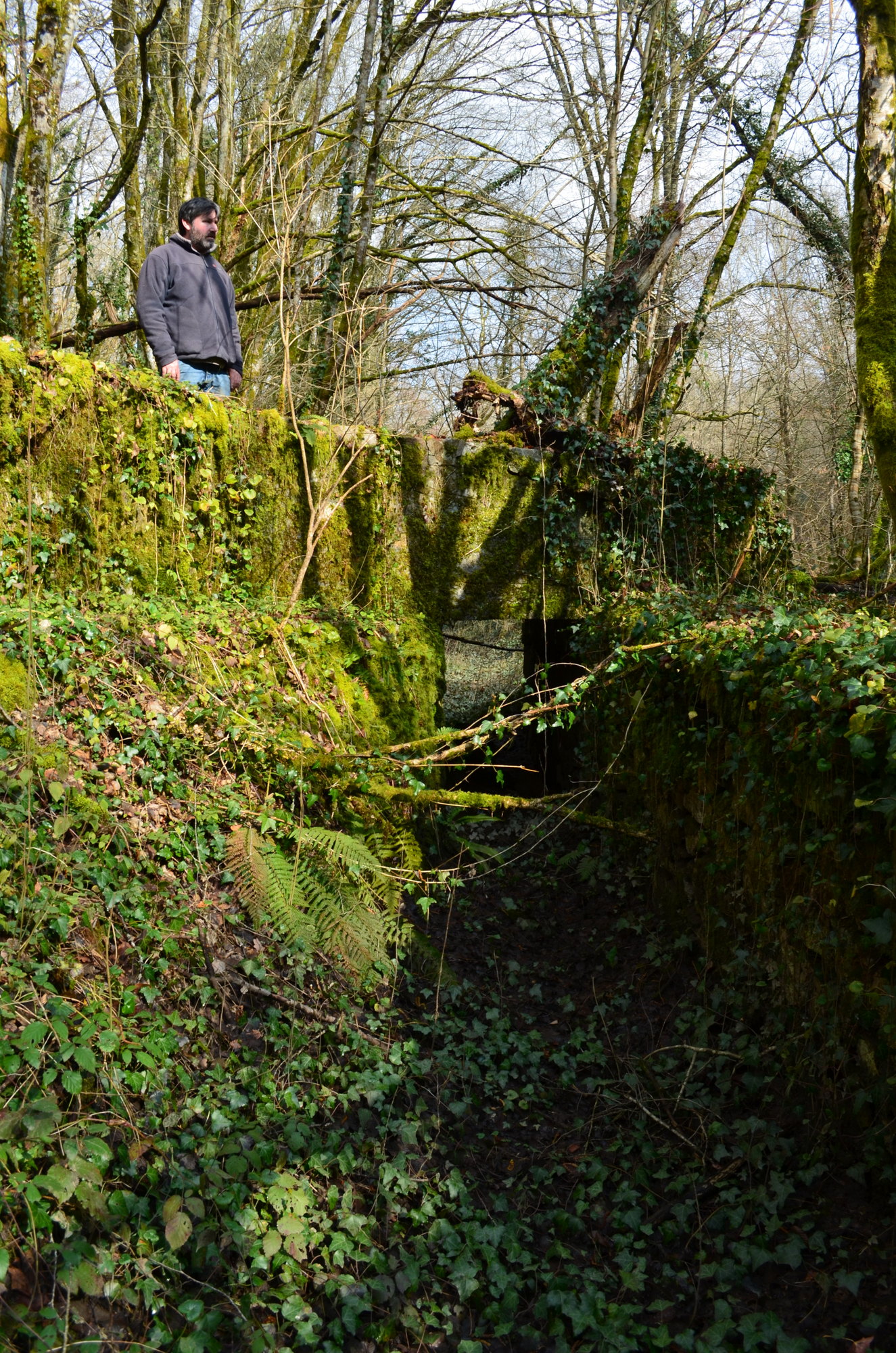 Barrage et canal de Lamandeau. Canal de dérivation, partie maçonnée.