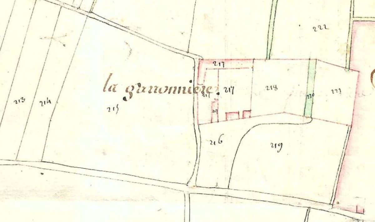 La Goronnière sur le plan cadastral de 1811.