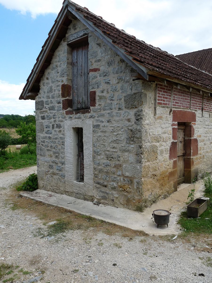 Vue générale du mur-pignon nord de la porcherie.