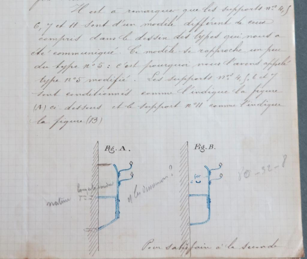 Modèles de supports, renseignements sur l'installation de l'éclairage électrique de la ville de Saint-Savin, signé Lauvray, conducteur de travaux, 6 avril 1893. Modèles de supports, renseignements sur l'installation de l'éclairage électrique de la ville de Saint-Savin, signé Lauvray, conducteur de travaux, 6 avril 1893.