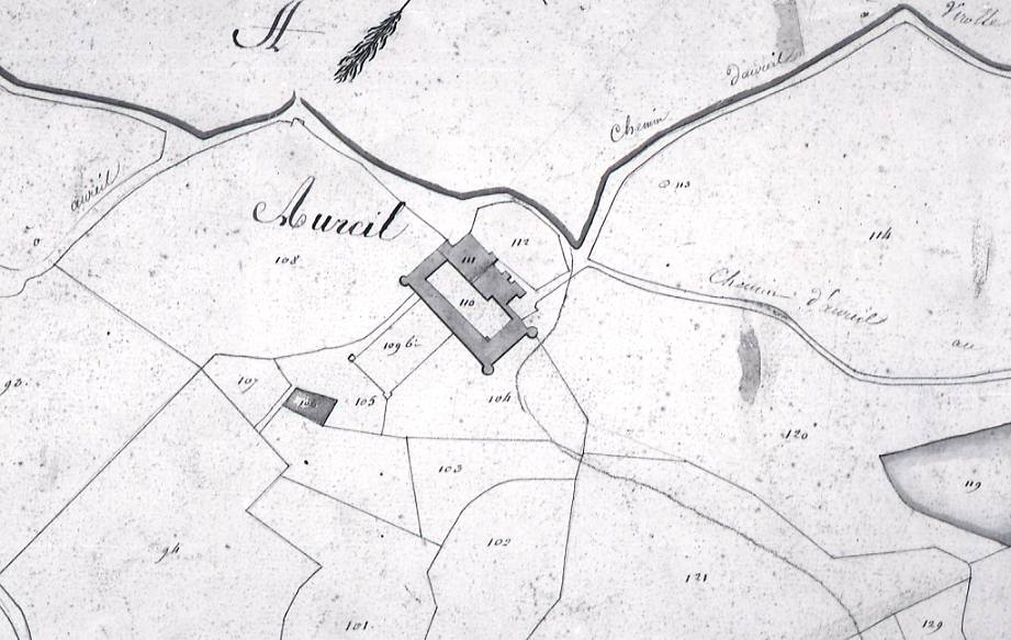 Extrait du plan cadastral de 1813, section A.