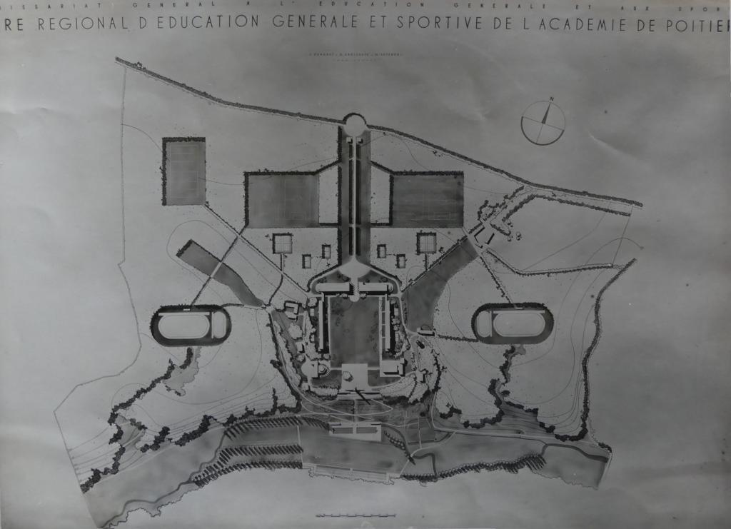 Plan du projet pour le CREGS des architectes Demaret, Ardilouze et Zavaroni en 1943.