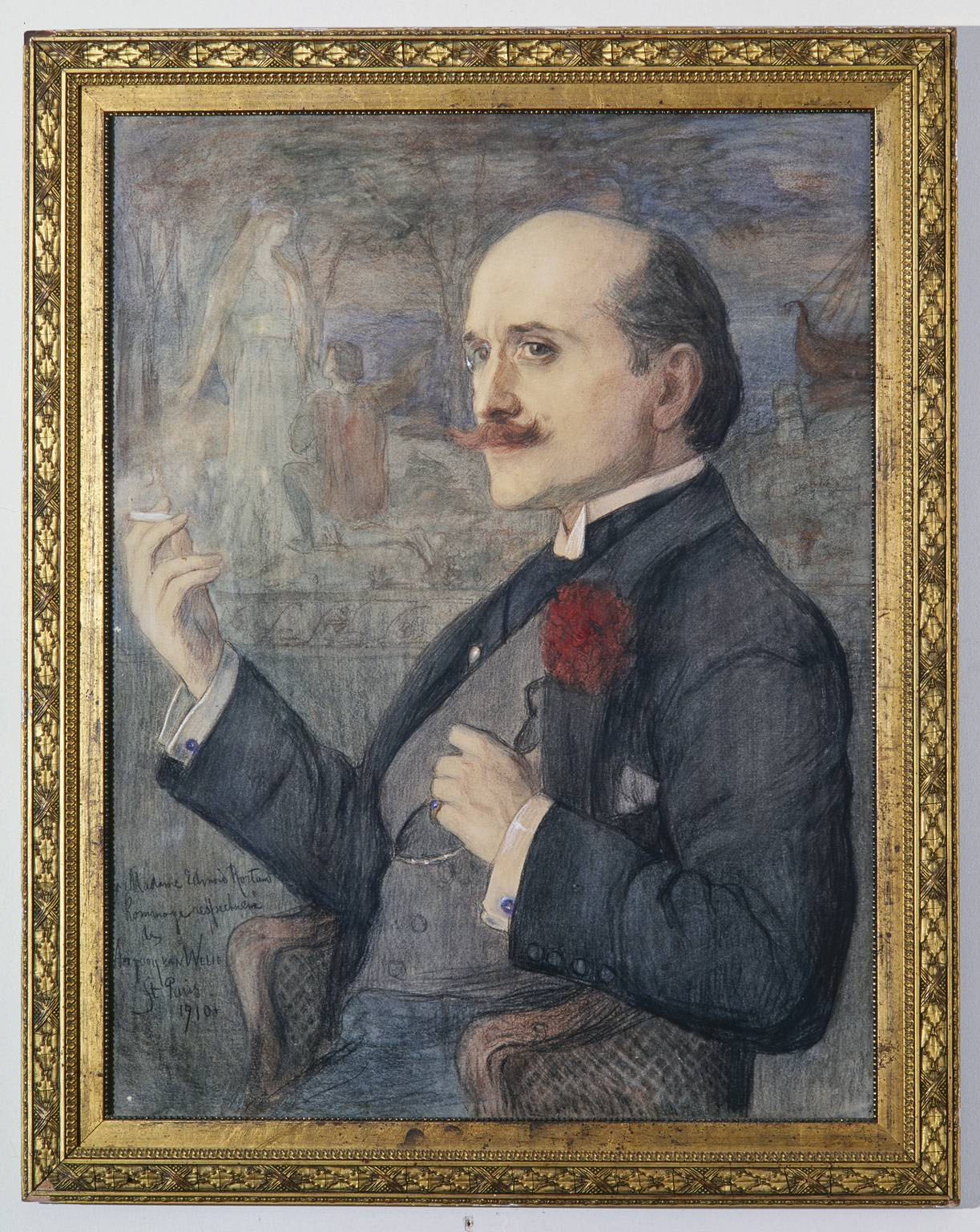 Tableau : Portrait d'Edmond Rostand, par Antoon Van Welie, 1910.