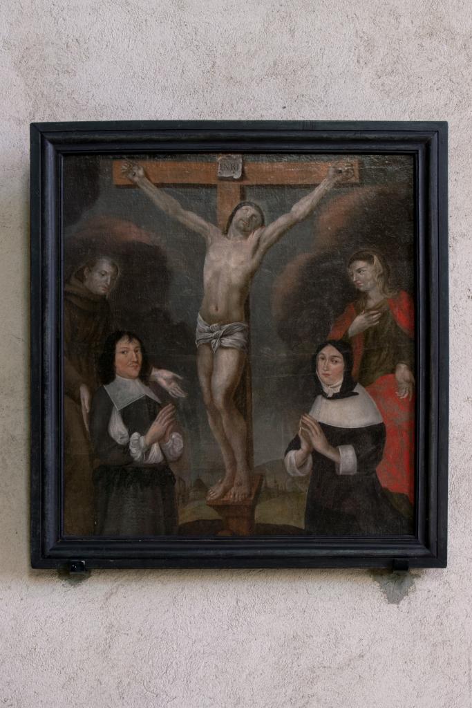 Vue d'ensemble du tableau du Christ en croix.