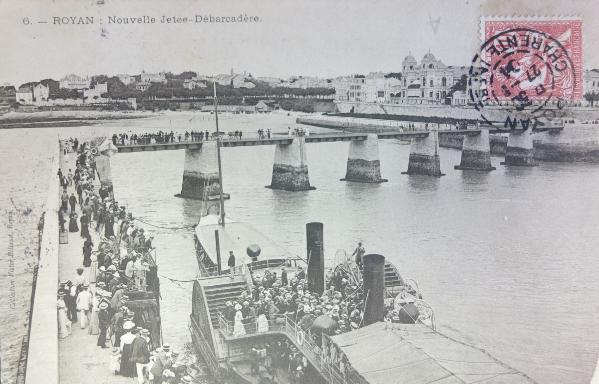 La nouvelle jetée-débarcadère pour le bac du Verdon, vers 1900.