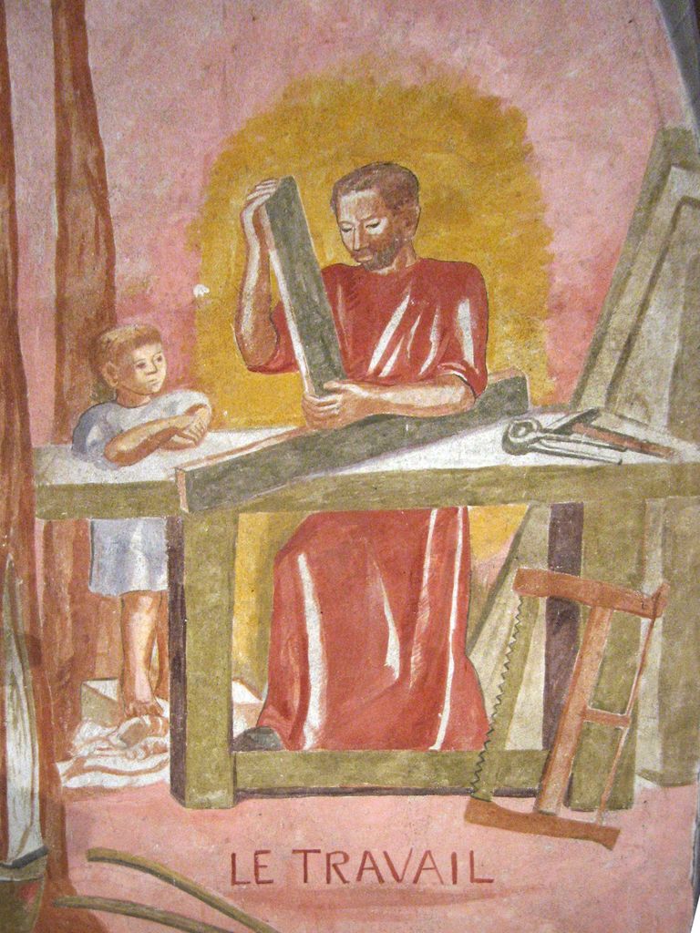 Peinture de la chapelle de saint Joseph : l'atelier de saint Joseph.